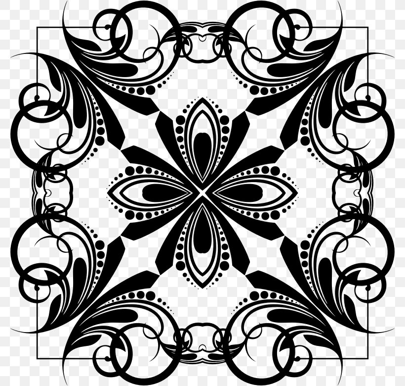Clip Art, PNG, 780x780px, Decorative Arts, Abstract, Black, Black And White, Flora Download Free