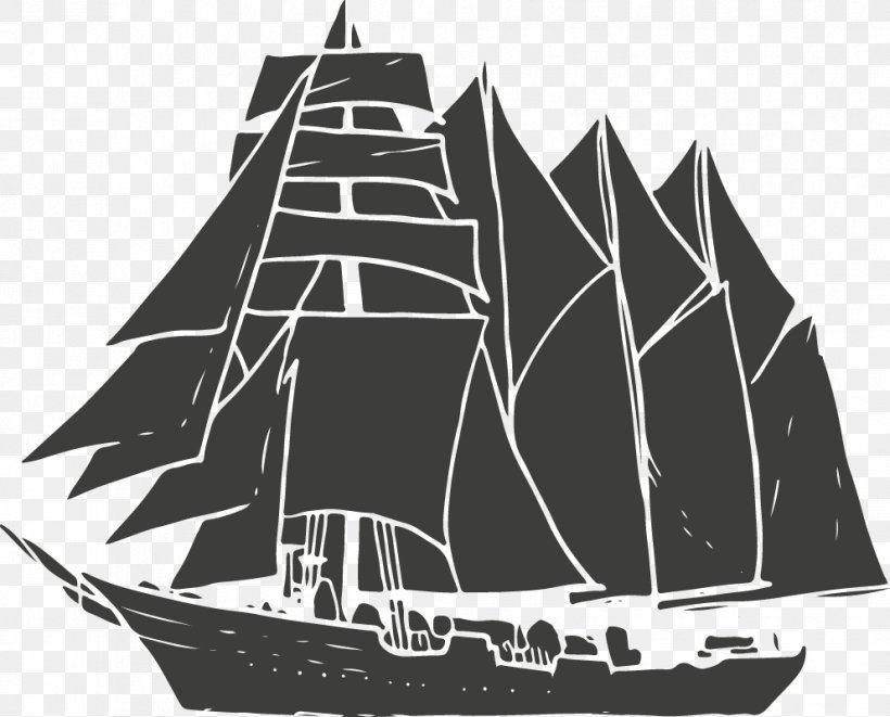 Brigantine Schooner Barque Galleon, PNG, 992x800px, Brigantine, Baltimore Clipper, Barque, Black And White, Boat Download Free