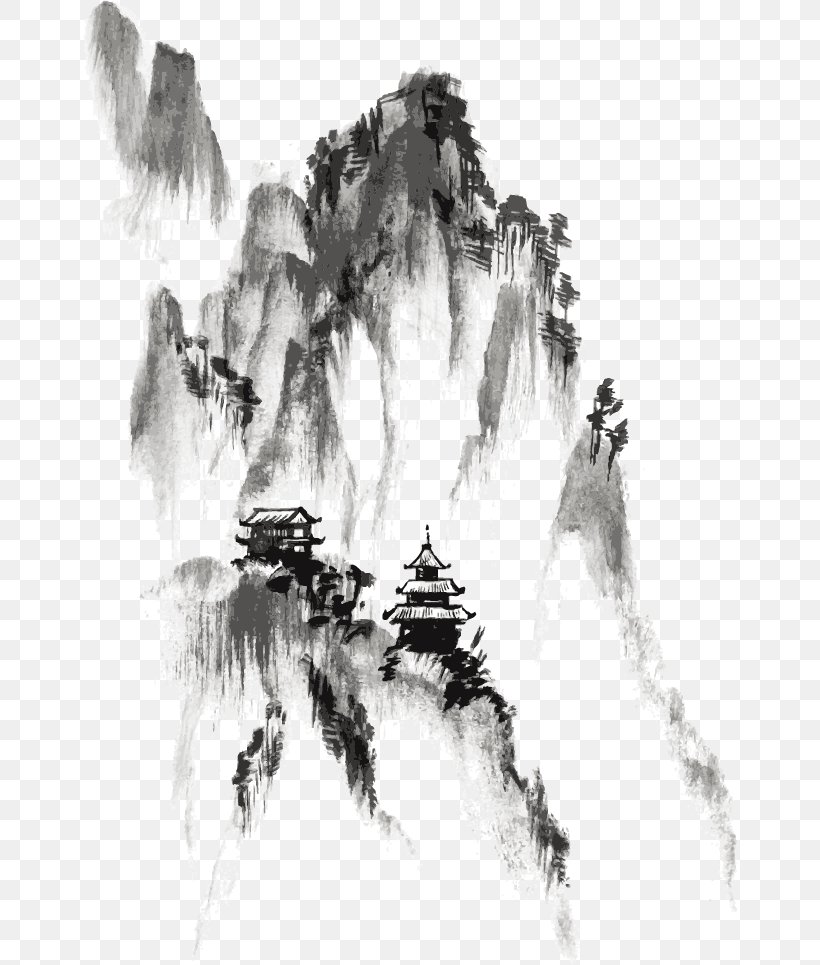 Ink Wash Painting Drawing India Ink, PNG, 654x965px, Ink Wash Painting, Black And White, Brush, Illustration, India Ink Download Free