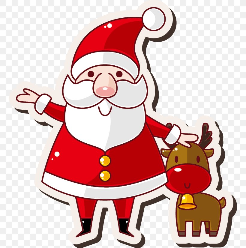 Santa Claus Cartoon New Year Christmas Card, PNG, 760x827px, Santa Claus, Area, Artwork, Cartoon, Christmas Download Free