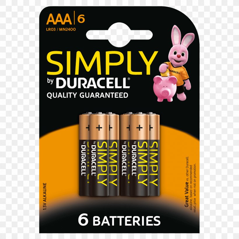 Duracell AAA Battery Alkaline Battery Battery Pack, PNG, 1000x1000px, Duracell, Aa Battery, Aaa Battery, Alkaline Battery, Battery Download Free