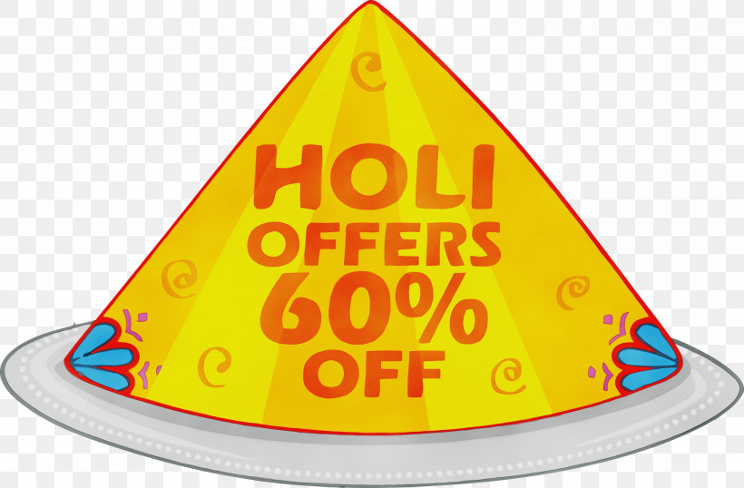 Party Hat, PNG, 2999x1969px, Holi Sale, Cone, Happy Holi, Holi Offer, Paint Download Free