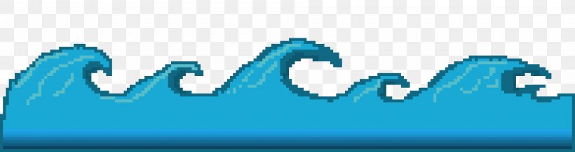 Pixel Art Wave, PNG, 3900x1040px, Pixel Art, Aqua, Art, Azure, Blue Download Free