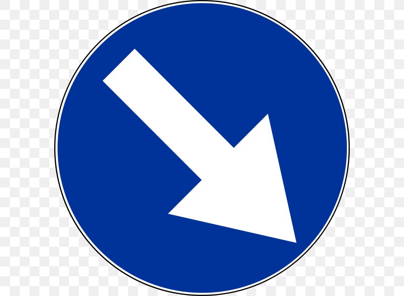 Traffic Sign Mandatory Sign Keep Right, PNG, 600x600px, Traffic Sign, Area, Blue, Brand, Keep Right Download Free