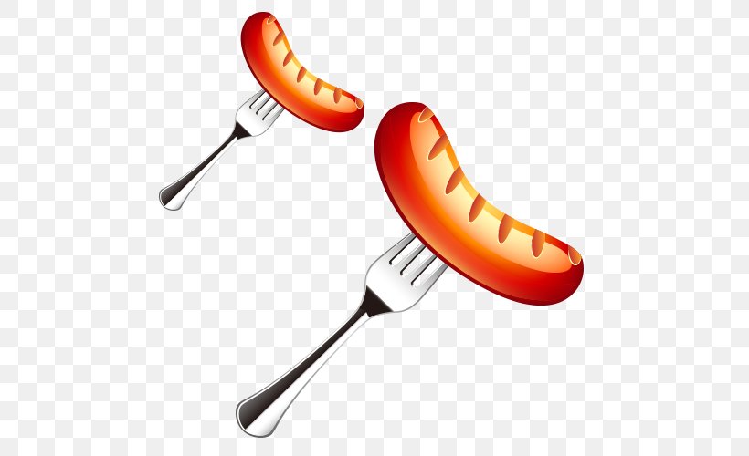 Sausage Hot Dog Bratwurst Barbecue, PNG, 500x500px, Sausage, Barbecue, Bratwurst, Cutlery, Fast Food Download Free
