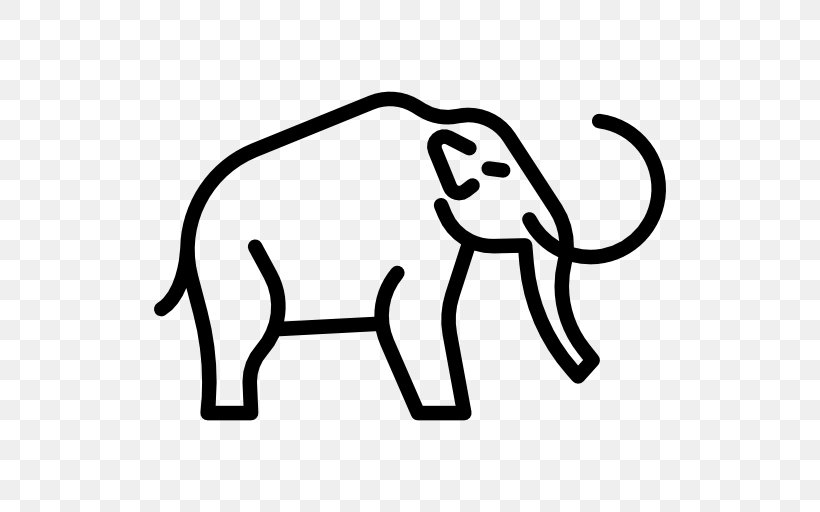 Indian Elephant African Elephant Mammoth Prehistory Stone Age, PNG, 512x512px, Indian Elephant, African Elephant, Animal, Area, Black Download Free