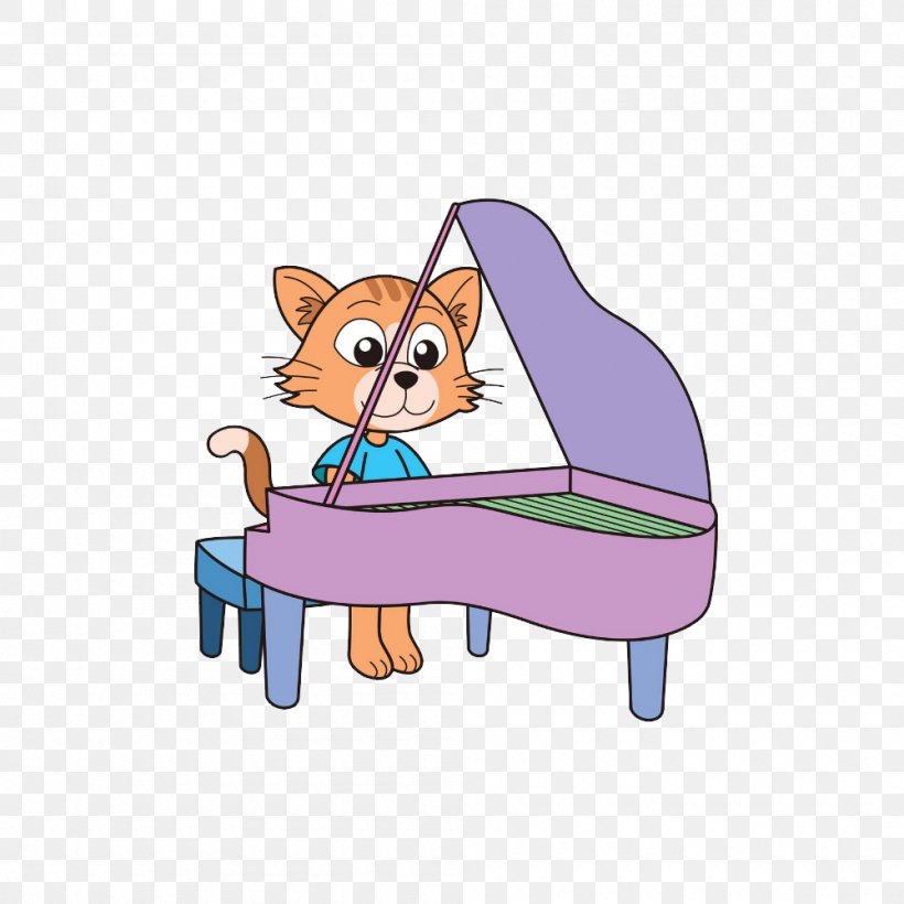 Stock Photography Piano Royalty-free Illustration Clip Art, PNG,  1000x1000px, Stock Photography, Canidae, Carnivore, Cartoon, Cat
