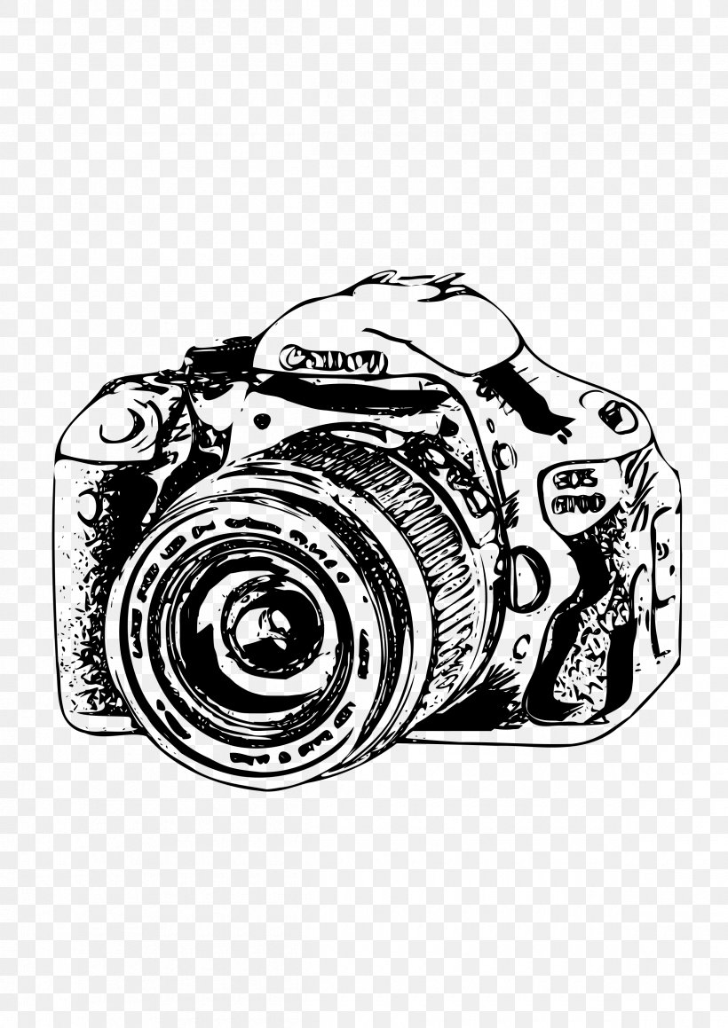 Canon EOS Camera Photography Clip Art, PNG, 2400x3394px, Canon Eos, Black And White, Brand, Camera, Canon Download Free