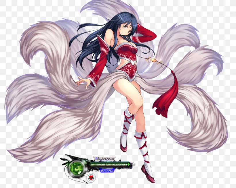 Nine-tailed Fox League Of Legends Gumiho Ahri Huli Jing, PNG, 1024x819px, Watercolor, Cartoon, Flower, Frame, Heart Download Free
