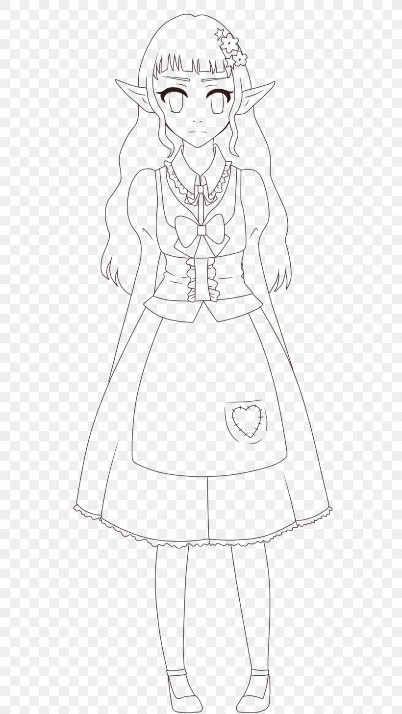 Dress Woman Line Art Cartoon Sketch, PNG, 1080x1920px, Watercolor, Cartoon, Flower, Frame, Heart Download Free
