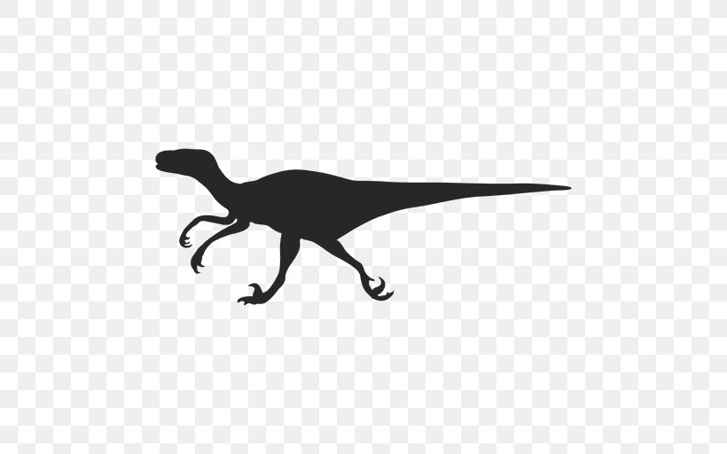 Velociraptor Dinosaur Deinonychus Troodon, PNG, 512x512px, Velociraptor, Black And White, Deinonychus, Dinosaur, Silhouette Download Free
