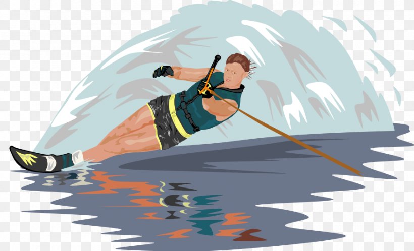 Water Skiing Sport Clip Art, PNG, 900x547px, Water Skiing, Drawing, Extreme Sport, Free Content, Personal Protective Equipment Download Free