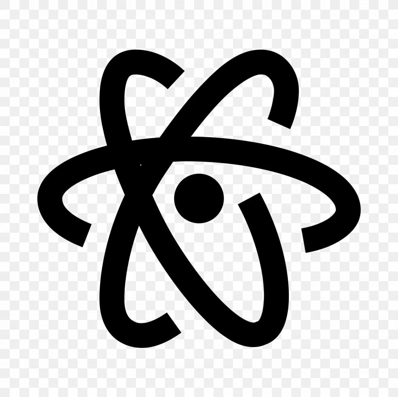 Atom Desktop Wallpaper Clip Art, PNG, 1600x1600px, Atom, Black And White, Brand, Font Awesome, Logo Download Free