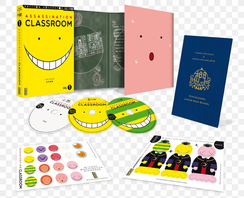 Blu-ray Disc Assassination Classroom 1 DVD Assassination Classroom, PNG, 1772x1441px, Watercolor, Cartoon, Flower, Frame, Heart Download Free