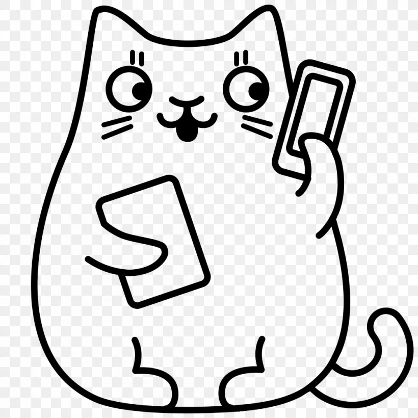 Cat Whiskers Drawing Coloring Book, PNG, 1000x1000px, Cat, Art, Black, Black And White, Book Download Free