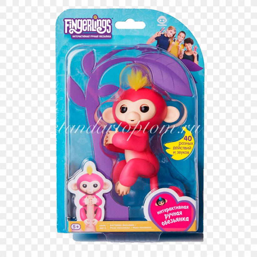 Fingerlings WowWee Monkey Toy Pink, PNG, 1000x1000px, Fingerlings, Baby Born Interactive, Blue, Child, Color Download Free