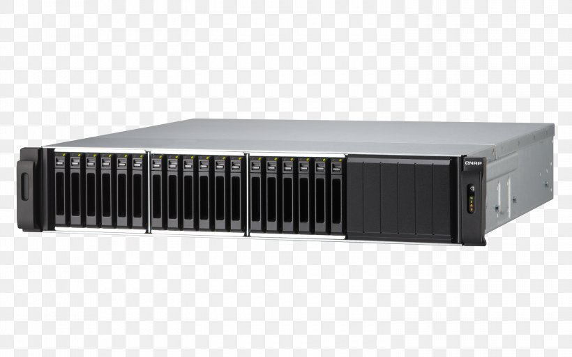 Network Storage Systems Serial Attached SCSI Serial ATA Hard Drives QNAP Systems, Inc., PNG, 3000x1875px, 19inch Rack, Network Storage Systems, Computer Component, Computer Servers, Data Storage Download Free