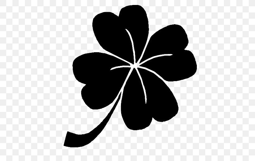 Four-leaf Clover Clip Art Shamrock Portable Network Graphics Saint Patrick's Day, PNG, 518x518px, Fourleaf Clover, Blackandwhite, Clover, Flower, Flowering Plant Download Free
