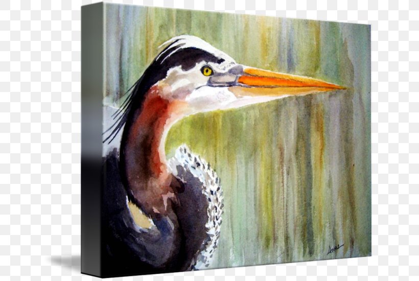 Watercolor Painting Beak Bird Pelecaniformes, PNG, 650x550px, Painting, Beak, Bird, Fauna, Modern Art Download Free