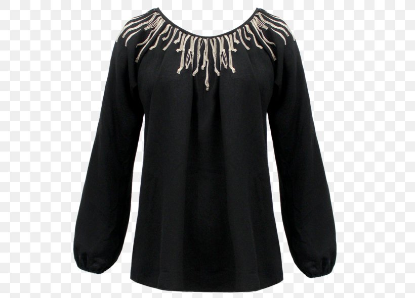 Blouse Long-sleeved T-shirt Shoulder, PNG, 562x590px, Blouse, Black, Black M, Clothing, Long Sleeved T Shirt Download Free