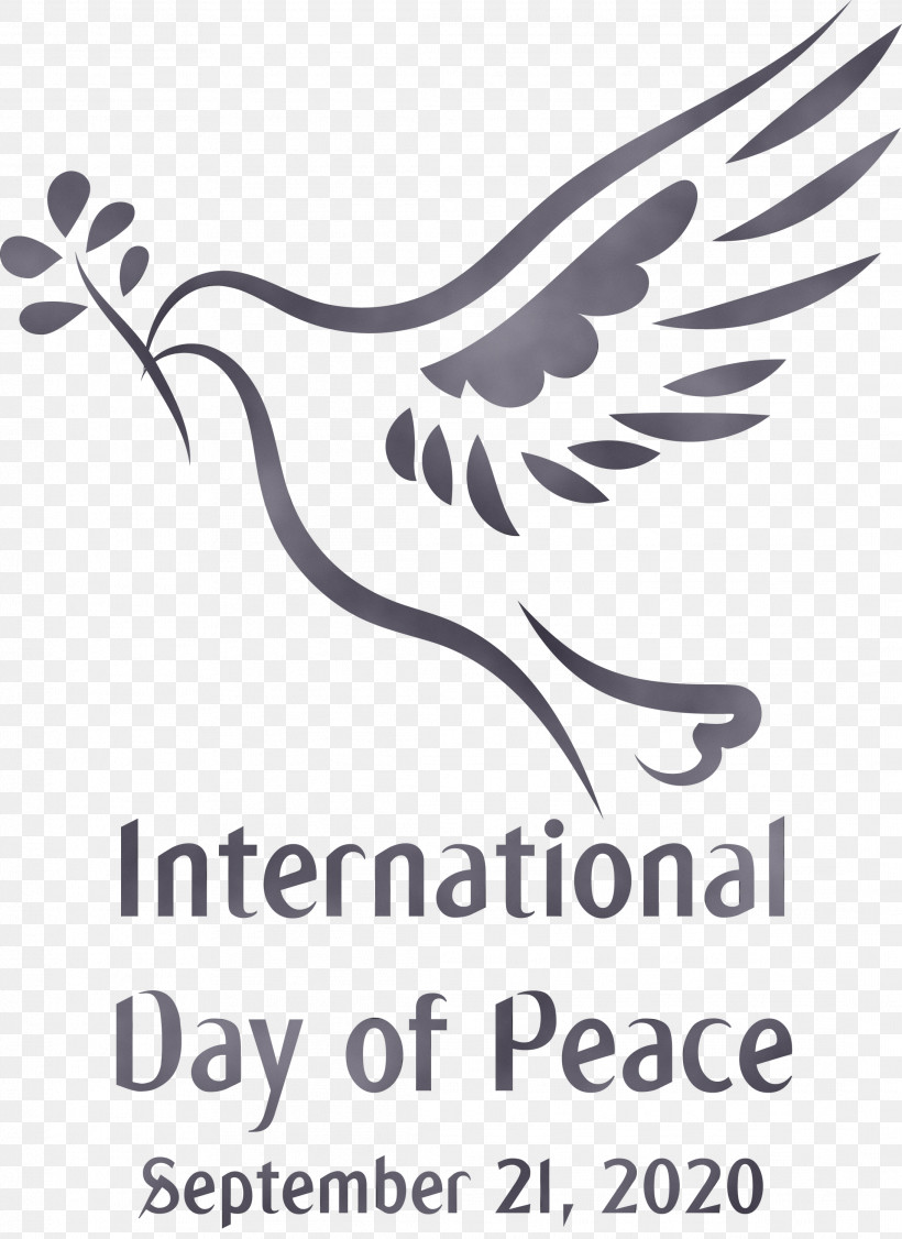 Beak Line Art Logo Calligraphy Black And White, PNG, 2184x3000px, International Day Of Peace, Area, Beak, Black And White, Branching Download Free