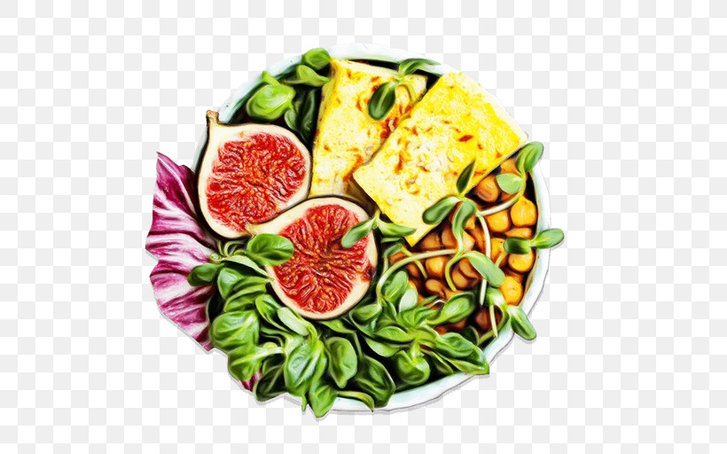 Salad, PNG, 512x512px, Watercolor, Fruit, Garnish, Hors Doeuvre, Leaf Vegetable Download Free