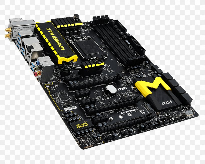 Intel LGA 1150 MSI Z87 MPower Max AC Motherboard, PNG, 1000x800px, Intel, Central Processing Unit, Computer Component, Computer Hardware, Cpu Download Free