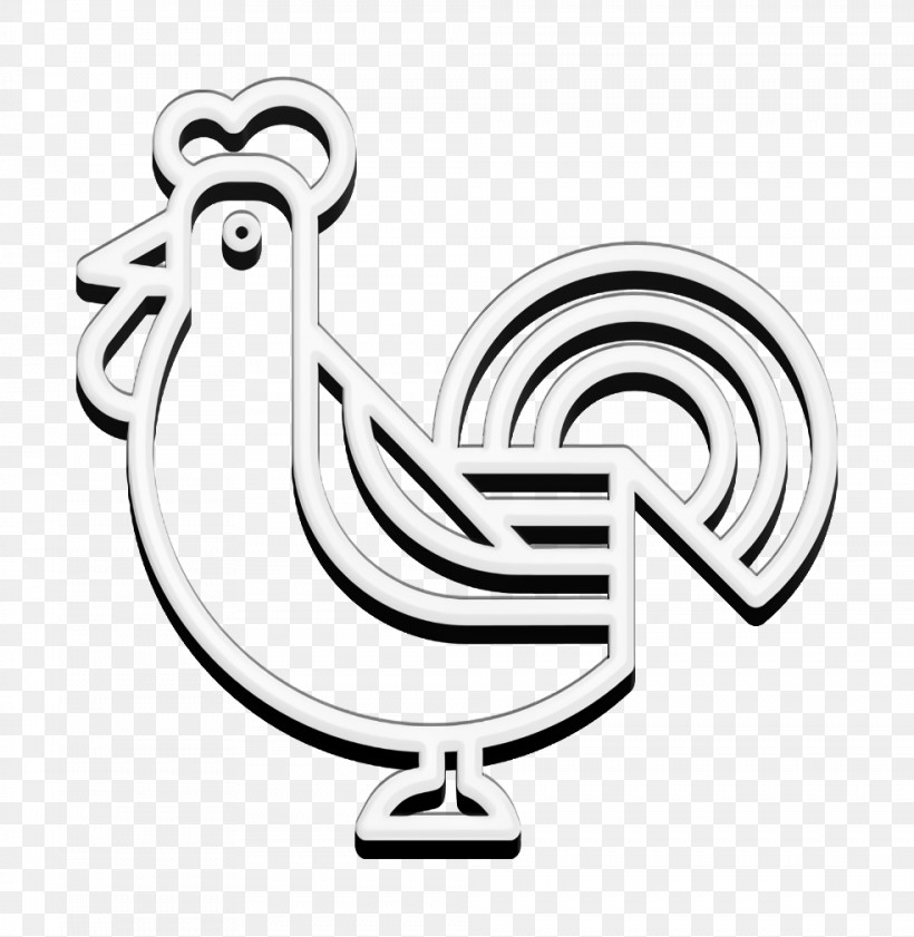 Chicken Icon Restaurant Icon, PNG, 984x1010px, Chicken Icon, Beak, Black, Black And White, Chicken Download Free