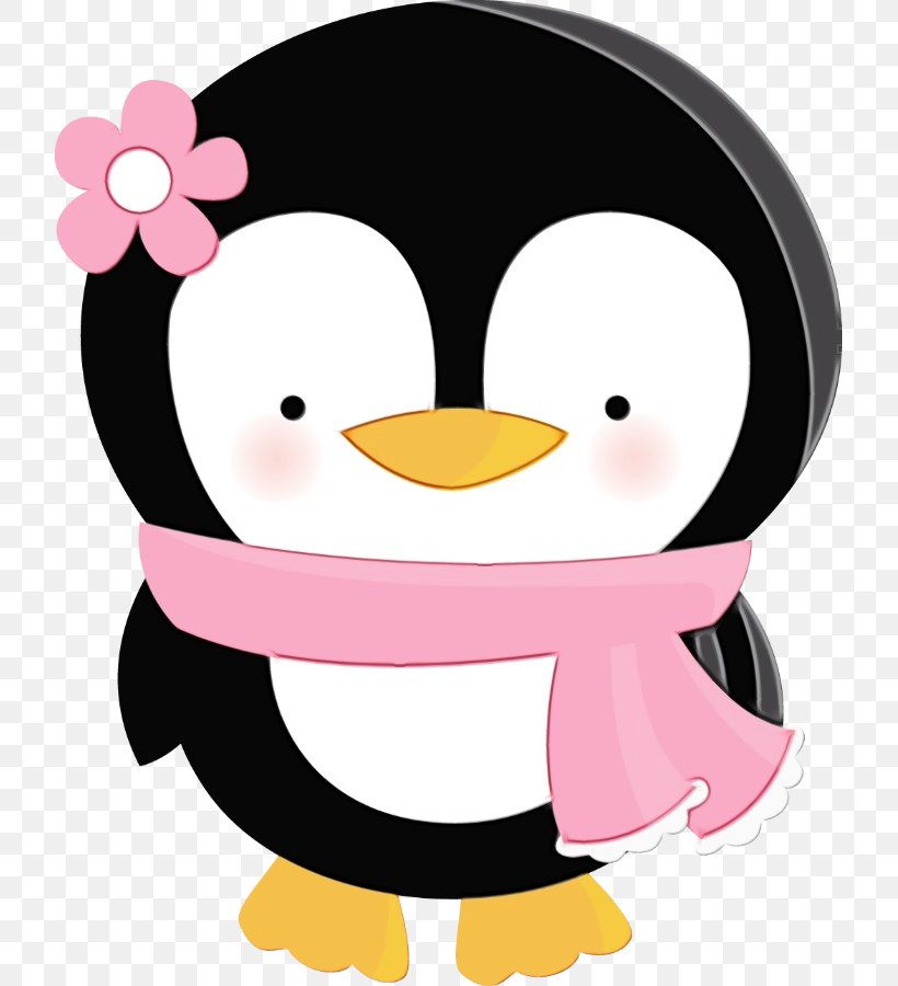 Penguin, PNG, 719x900px, Watercolor, Bird, Cartoon, Flightless Bird, Paint Download Free