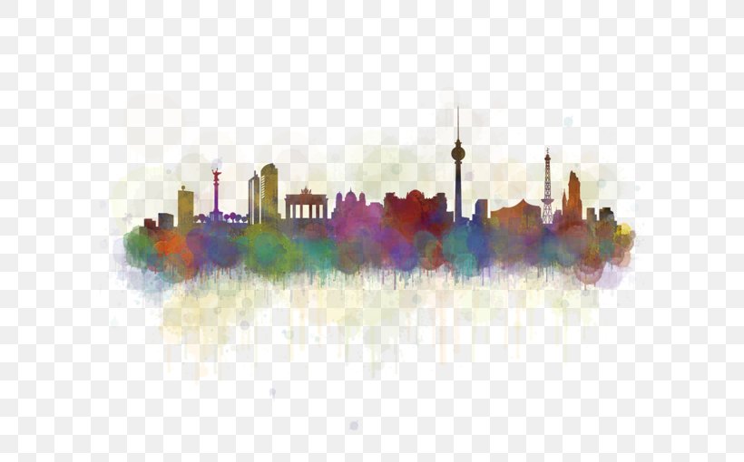 Berlin Skyline Watercolor Painting Cityscape, PNG, 600x510px, Berlin, Architecture, Art, City, Cityscape Download Free