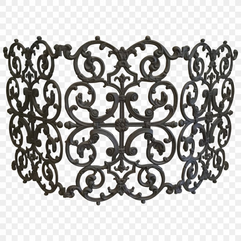Fire Screen Cast Iron Living Room Wrought Iron Fireplace, PNG, 1200x1200px, Fire Screen, Black And White, Cast Iron, Decorative Arts, Door Download Free