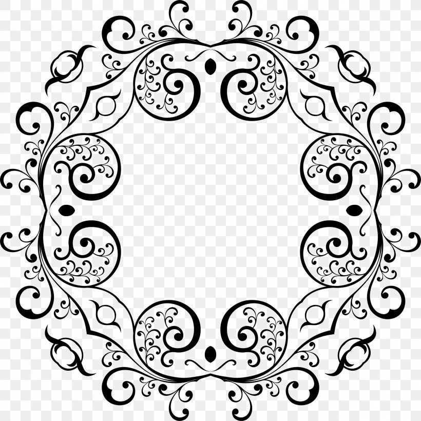 Floral Design Logo Clip Art, PNG, 2368x2368px, Floral Design, Area, Art, Black, Black And White Download Free