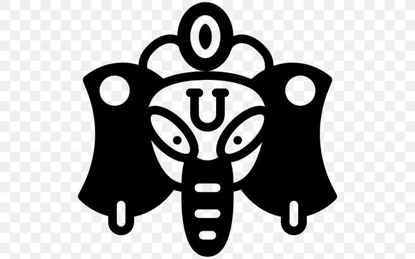 Ganesha Hinduism Symbol Hindu Mythology, PNG, 512x512px, Ganesha, Artwork, Black And White, Devi, Goddess Download Free