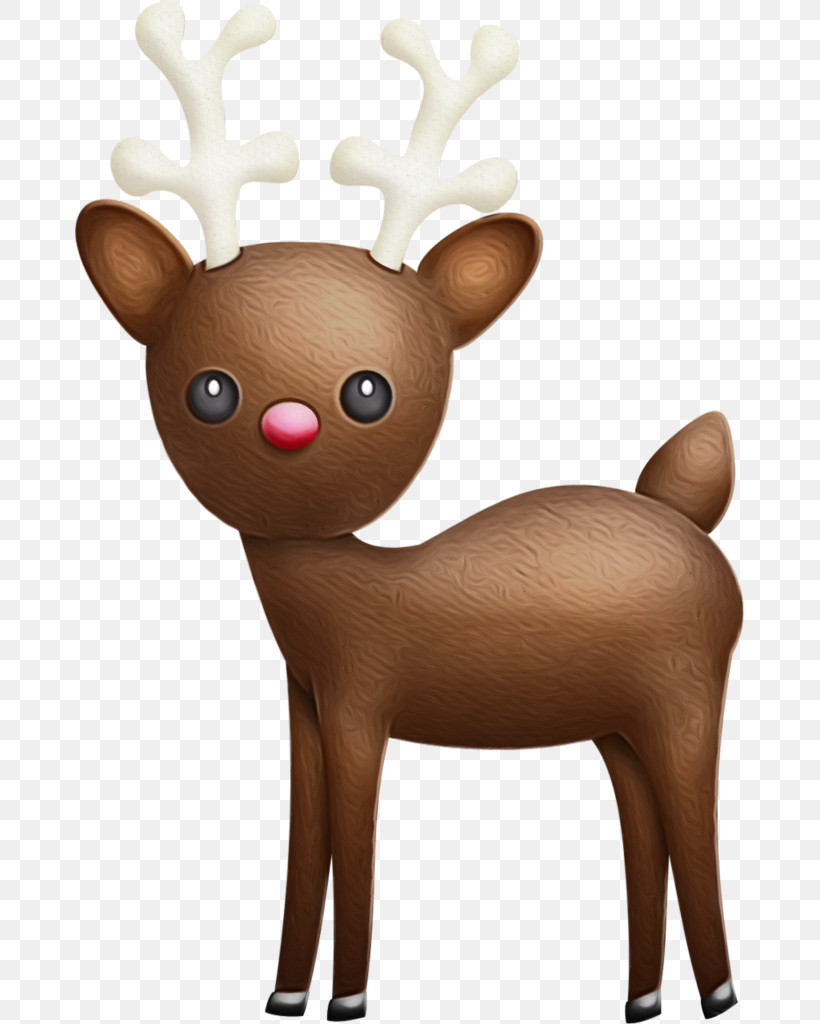 Reindeer, PNG, 669x1024px, Watercolor, Deer, Elk, Fawn, Paint Download Free