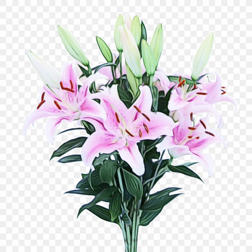 Watercolor Pink Flowers, PNG, 1024x1024px, Watercolor, Artificial Flower, Bouquet, Cut Flowers, Dendrobium Download Free