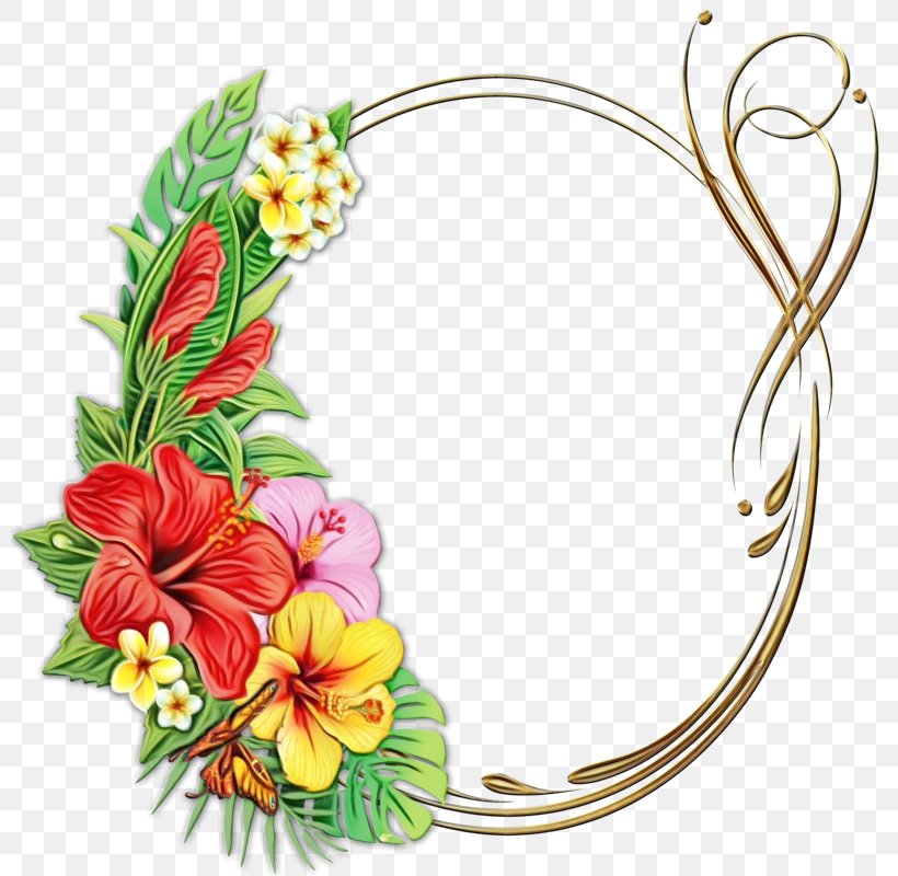 Floral Wreath Frame, PNG, 800x800px, Picture Frames, Anthurium, Borders And Frames, Cut Flowers, Decorative Frames Download Free