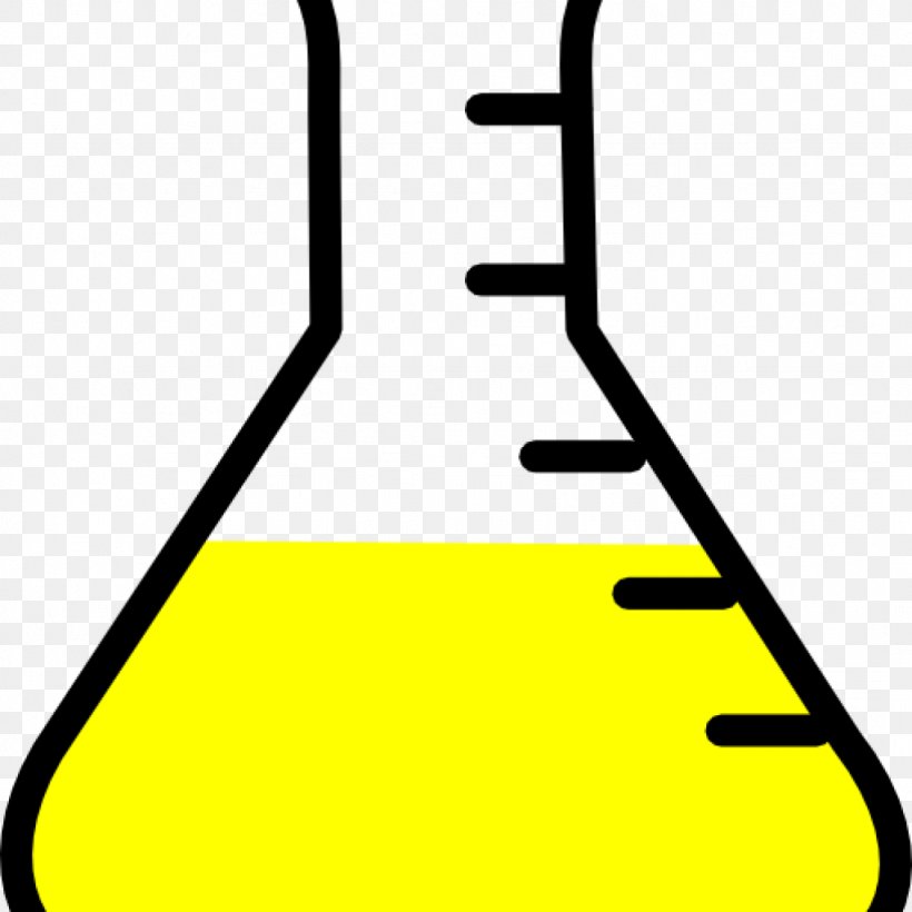 Clip Art Laboratory Flasks Erlenmeyer Flask Beaker, PNG, 1024x1024px, Laboratory Flasks, Area, Beaker, Black And White, Borosilicate Glass Download Free