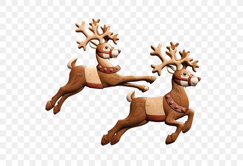 Reindeer Intarsia Santa Claus Wood Carving, PNG, 560x560px, Reindeer, Animal Figure, Art, Christmas, Christmas Decoration Download Free