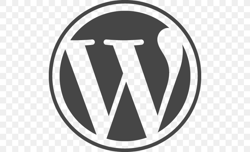WordPress Logo, PNG, 500x500px, Wordpress, Area, Black And White, Brand, Cascading Style Sheets Download Free