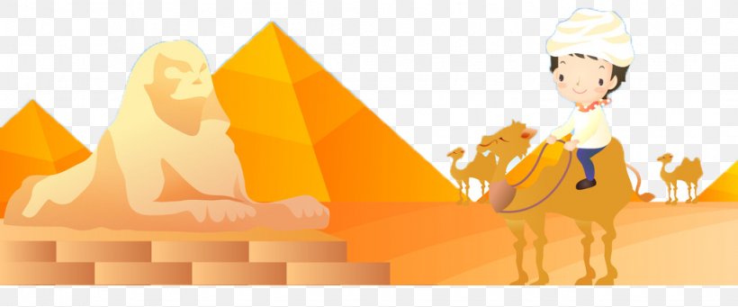 Great Sphinx Of Giza Egyptian Pyramids Travel Illustration, PNG, 1024x427px, Great Sphinx Of Giza, Art, Egypt, Egyptian Pyramids, Party Hat Download Free