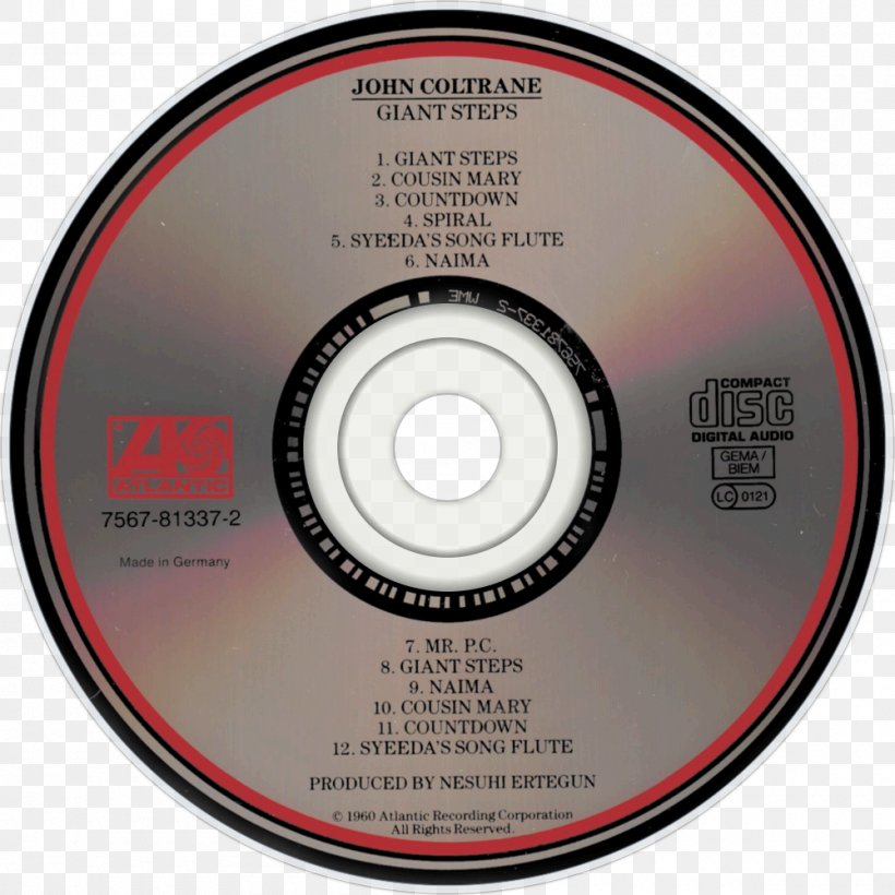 Compact Disc Giant Steps Soultrane Album Coltrane Live At Birdland, PNG, 1000x1000px, Compact Disc, Album, Data Storage Device, Dvd, Giant Steps Download Free