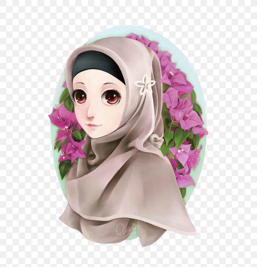 Hijab Styles Muslim Islam Drawing, PNG, 600x849px, Watercolor, Cartoon, Flower, Frame, Heart Download Free