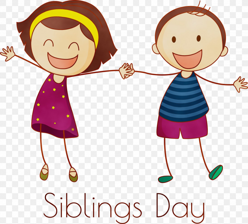 Cartoon Happy Sharing Cheek Friendship, PNG, 3000x2716px, Happy Siblings Day, Cartoon, Cheek, Child, Child Art Download Free
