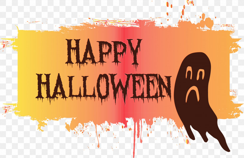 Logo Poster Font Text M, PNG, 2999x1939px, Happy Halloween, Logo, M, Paint, Poster Download Free