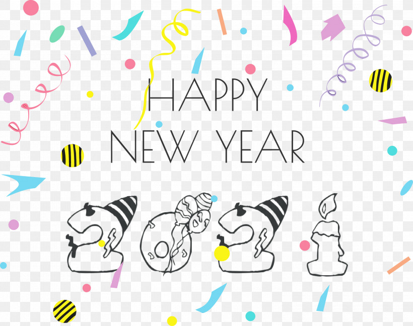 Cartoon Text Line 2020 February, PNG, 3000x2373px, 2021 Happy New Year, 2021 New Year, Calendar System, Cartoon, February Download Free