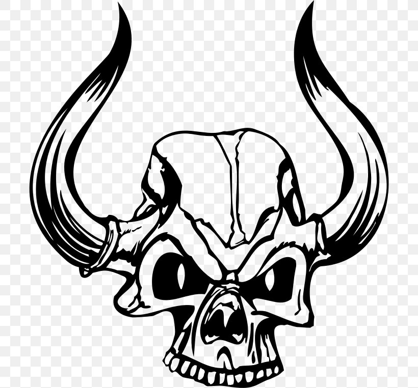 Line Art Skull Drawing Clip Art, PNG, 706x762px, Line Art, Art, Artwork, Black And White, Bone Download Free