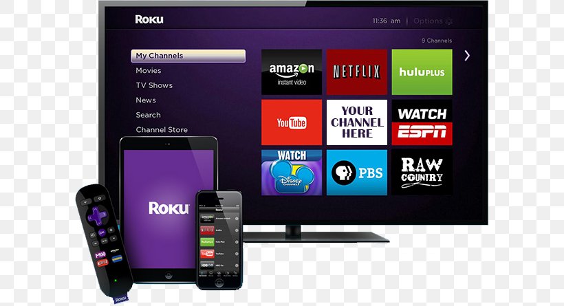 Roku Television Show Television Channel Live Television, PNG, 602x445px, Roku, Advertising, Brand, Broadcasting, Cable Television Download Free
