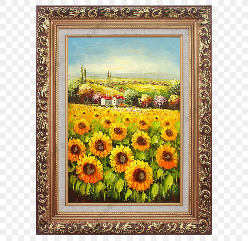 Oil Painting Common Sunflower Landscape Painting, PNG, 800x800px, Painting, Art, Artwork, Common Sunflower, Creative Arts Download Free