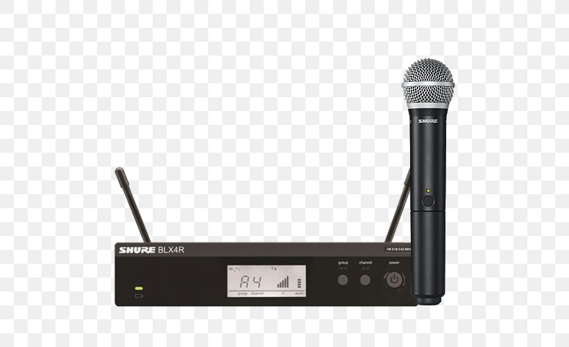 Wireless Microphone Shure BLX24R Handheld Wireless System SM58 Wireless Microphone, PNG, 500x500px, Microphone, Audio, Audio Equipment, Electronic Device, Electronic Instrument Download Free