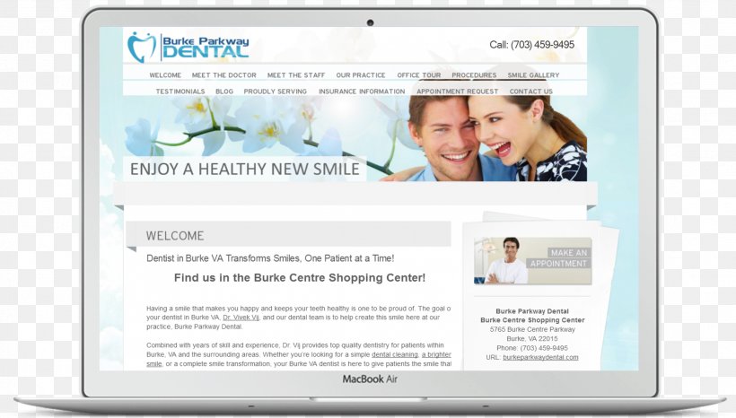 Web Page Responsive Web Design Burke Parkway Dental Dentist, PNG, 2205x1255px, Web Page, Brand, Burke, Dentist, Dentistry Download Free